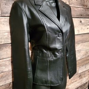Petite Sophisticate Leather Jacket Black Size 8